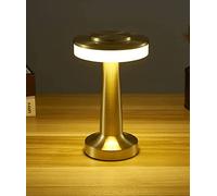Qinyh Portable LED Cordless Desk Lamp, 3 Colors Battery Operated Table Lamp with Touch Sensor, Bedside Lamps, Eye-Protection Night Light for Bedroom/Restaurant,Gold
