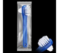 Qinyoung 1 Pcs Denture Brush Individually Dual Headed Firm Hard Bristle Toothbrush Denture Cleaner Brush for Cleaning Dentures, Retainers, False Teeth, Braces