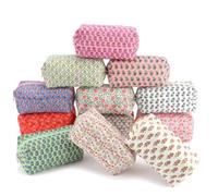 Qinyoung 12 Packs Quilted Makeup Bag Bulk 8.27 x 3.74 x 3.54 Inches Flower Toiletry Cosmetic Pouch Aesthetic Travel Makeup Organizer with Zipper for Bridesmaid Gifts, Daily Use (Floral)
