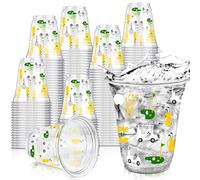 Qinyoung 50 Pcs Masters Golf Ball Party Supplies Bulk Clear Plastic Cups 12oz Disposable Let's Par-tee for Home Sports Golf Themed Birthday Bachelor Party Supplies Favors (Yellow,Green,White)