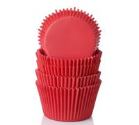 Qinyoung 50 Pcs Red Jumbo Cupcake Liners for Baking, Jumbo Muffin Liners, Extra Large Greaseproof Paper Wrapper Baking Cups Cupcake Cases for Birthday, Wedding, Baby Shower Party
