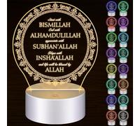 Qinyoung Eid Ramadan Mubarak Decor Islam Ramadan LED Light with Remote Control 16 Colors Flashing Muslim Ramadan Night Light Muslim Atmosphere Night Lamp Believer