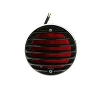 QINYUML Tail Light Motorcycle Black Grille Ribbed Round LED Tail Brake Light Red Lens For Bobber For Chopper