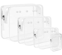 Qinyurj 4 packs Clear Pouches suitable for Bogg Bag Accessories Clear Beach Tote Storage Travel Cosmetic Organizer (White)