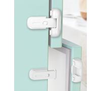 Qinzcp 2 Pack Updated Baby Safety Proof Fridge Latch Lock to Keep Door Closed,Child Proof Refrigerator/Fridge/Freezer Door Lock for Toddlers and Kids,no Tools Need or Drill(White)