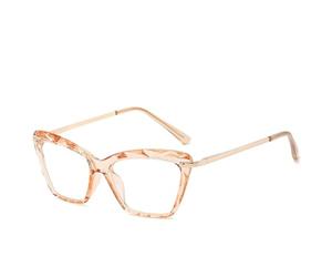 QINZHENZ Blue Light Blocking Computer Readers Anti Glare Reading Glasses HD Flat Light Mirror Cat-Eye Big Frame Eyewear(Tea,+350)