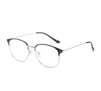 QINZHENZ Blue Light Blocking Computer Readers Ultra Light Reading Glasses Big Frame Eyewear Anti Glare Flat Light Mirror(Silver,+0.00)
