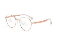 QINZHENZ Designer Reading Glasses Fatigue Relieve Anti Blue Light Computer Readers Eyewear Round Flat Light Mirror for Women Men (Color : Rose, Size : +200)