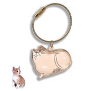 QinZiEn Cat Hair Storage Bottle,Cat Keyring for Collecting Cat and Dog Hair,Transparent Pet Hair Memorial Bottle,Pet Memorial Gifts,Cat Keychain Hair Storage Capsules,Keychain Accessories(Calico Cat)