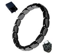 QinZiEn He/mys Hema/tite Bracelet,Natural Stone Adjustable Elastic Bracelets,Magnetic Bra/celet Men,Black Hema/tite Gemstone Brac/elet,Mens Beaded Brac/elet,Weighted Brace/let,Stre/ngth Brace/let