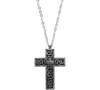 QinZiEn Squ/ids Necklace Game,Cross Pendant Ne-cklace,Cr-oss Necklace,Character Ten Shaped Pendant N-ecklaces,C-ross-Shaped Ne-cklace with Secret Compartment,mens c-ross necklace