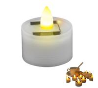 QinZiEn Warm White Flicker Flameless Solar Candles Tealights,Long Last Battery Can/dles,Halloween Decorations,Table Decorations,Rechargeable Light,Solar Ca/ndles Outdoor Waterproof,Led Can/dles