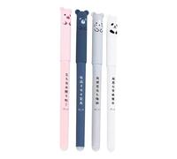 QINZITAO 4Pcs Erasable Gel Pen Cartoon Gel Pen 0.35mm Needle Tip Smooth to Write Quick Dry Gel Pen for Writing Journaling