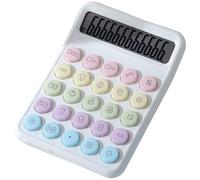 QINZITAO Colorful 12Digit LCD Display Calculator Large Buttons Auto Sleep Mechanical Keypad Calculator for Office School Use
