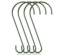 QIODAZOO 30cm Bird Feeder Tree Hooks Planter Hanger, Bird Hooks S-Hooks Metal Rustproof for Birdcage, Baskets, Plants (Green, 4pcs)