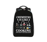 QIOEURYU Backpack Chemistry Is Like Cooking Just Don't Lick The Spoon Daypack Kid BookBag School Bag Shoulder Bags for Men Women Leisure Outdoor Holiday Gifts