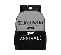 QIOEURYU Backpack Custom Plane Arrivals And Departures School College Student Bookbag 15 Inch Laptop Aviation Airplane Pilot Bags Leisure Outdoor Holiday Gifts