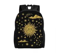 QIOEURYU Backpack Custom Sun And Moon Celestial Art Travel Women Men School Laptop Bookbag College Student Daypack Bags Leisure Outdoor Holiday Gifts