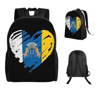 QIOEURYU Backpack Leisure Outdoor Spain Flag Oceano Canary Islands Student School Bag Hiking Travel Daypack for Men Women Fashion Bookbag Shoulder Bags Holiday Gifts