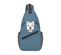 QIOEURYU Backpack West Highland Terrier - Westies - Westie Dogs Blue Chest Men Sling Crossbody Chest Travel Daypack Shoulder Bag Holiday Gifts