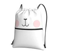QIOEURYU Backpacks Milk Bear And Mocha Bear Portable Drawstring Bag Multi-function Drawstring Bundle Pocket BookBags For School Students Leisure Outdoor Holiday Gifts