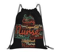 QIOEURYU Backpacks Nurse Shape Cloud Caring Educated Important Medic Symbol Drawstring Bundle Pocket Shoes Bag BookBags Man Woman School Leisure Outdoor Holiday Gifts