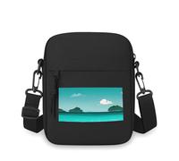 QIOEURYU Backpacks Ocean clouds,island,beautiful scenery Men Crossbody Bag Single Shoulder Women Cartoon Anime Film Printing Design Unisex Leisure Outdoor