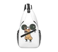 QIOEURYU Backpacks Sling Bag The Snatch Weightlifting French Bulldog Chest Bags Men Sling Bag Crossbody Traveling Hiking Daypack Shoulder Bag Leisure Outdoor Holiday Gifts