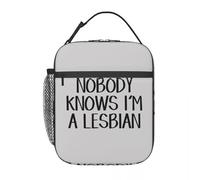 QIOEURYU Bags for Kids Boys and Girls School Bag Nobody Knows I A Lesbian One Lunchbag Leisure Outdoor Holiday Gifts