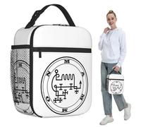 QIOEURYU Classic Unisex Bag Mammon Demon Black Sigil Occult Magick Seal Insulated Lunch Bags for Kids Cooler Thermal Food Box Tote Lunch Boxes Container Outdoor