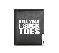 QIOEURYU Classic Wallet Hell Yeah I Suck Toes Business Mens Casual Elegant Simple Practical Stylish Printing Graphic Creative Christmas G for Men and Women