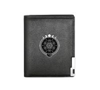 QIOEURYU Classic Wallet Metatron's Sacred Geometry Mandala Design Business Mens Casual Elegant Simple Practical Stylish Printing Gra for Men and Women
