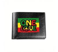 QIOEURYU Classic Wallet One Love Peace Sign Graphic Business Mens Casual Elegant Simple Practical Stylish Printing Creative Christ for Men and Women
