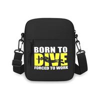 QIOEURYU Crossbody Bag Single Shoulder Born to dive forced work Men Women Cartoon Anime Film Printing Design Unisex Leisure Outdoor