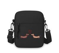 QIOEURYU Crossbody Bag Single Shoulder Dogs love heart sharing joy forever. Men Women Cartoon Anime Film Printing Design Unisex Leisure Outdoor