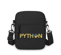QIOEURYU Crossbody Bag Single Shoulder Python with ured yellow letters Men Women Cartoon Anime Film Printing Design Unisex Leisure Outdoor