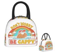 QIOEURYU Lunch Bags Insulated The Capybara Craze Don't Worry Tote Bag for Women Kids Leakproof Food Boxes Thermal Lunch Box for School Outdoor Picnic