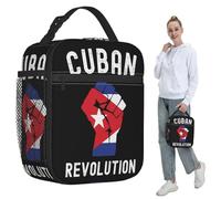QIOEURYU Lunch Tote Bags Cuban Revolution Cuba Flag Design Vintage Insulated for Women Cooler Thermal Food Box Portable Lunch Boxes for Work Outdoor Picnic