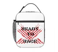 QIOEURYU Lunch Tote Bags Custom Ready To Race Insulated for Food Waterproof Cooler Thermal Lunch Box Women Kids for School Work Travel Outdoor Picnic