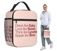 QIOEURYU Lunch Tote Bags Desperate Housewives (Red Peach) Insulated for Women Cooler Thermal Food Box Leakproof Lunch Boxes for Work Travel Outdoor Picnic