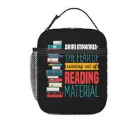 QIOEURYU Lunch Tote Bags for Men Women Unisex Abibliophobia The Fear of Running Out of Reading Material One Lunchbag for School Work Travel Outdoor Picnic