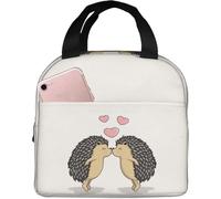 QIOEURYU Lunch Tote Bags Hedgehog Love Lunch Box Back to Reusable Bags Meal Portable Container Insulated for School Work Travel Outdoor Picnic
