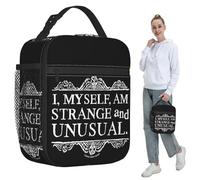 QIOEURYU Lunch Tote Bags I,Myself,Am Strange and Unusual. Insulated for Kids Cooler Thermal Food Box Leakproof Lunch Boxes Container for School Work Travel Outdoor Picnic