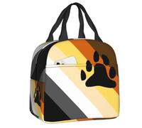QIOEURYU Lunch Tote Bags Insulated Bear Pride Flag for Women GLBT Gay Paw Portable Cooler Thermal Bento Box for School Work Travel Outdoor Picnic