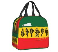 QIOEURYU Lunch Tote Bags Insulated Ethiopia Flag with Ethiopian Amharic for Women Cooler Thermal Bento Box Camping for School Work Travel Outdoor Picnic