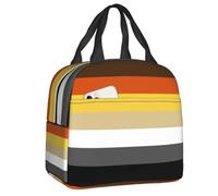 QIOEURYU Lunch Tote Bags Insulated Solid Bear Pride Flag Lunch Box Women Waterproof Gay GLBT Thermal Cooler Food for School Work Travel Outdoor Picnic