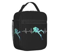 QIOEURYU Lunch Tote Bags Scuba Diving Heartbeat Portable Lunch Boxes for Women Leakproof Dive Diver Cooler Thermal Food Insulated for School Work Travel Outdoor Picnic