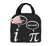 QIOEURYU Lunch Tote Bags Unisex Be Rational Get Real Imaginary Math Pi Insulated Bento Box Waterproof Cooler Thermal Bag Woman for School Work Travel Outdoor Picnic