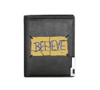 QIOEURYU Men's Wallet Believe: A Cracked Message of Hope Business Mens Casual Elegant Simple Practical Stylish Printing Graphic Creativ Holiday Gifts