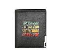 QIOEURYU Men's Wallet Fear is The Mind Killer Business Mens Casual Elegant Simple Practical Stylish Printing Graphic Creative Holiday Gifts